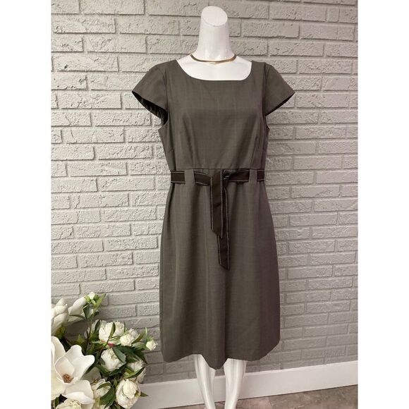Studio I Plaid Belted Sheath Dress Size 12 - Picture 1 of 9
